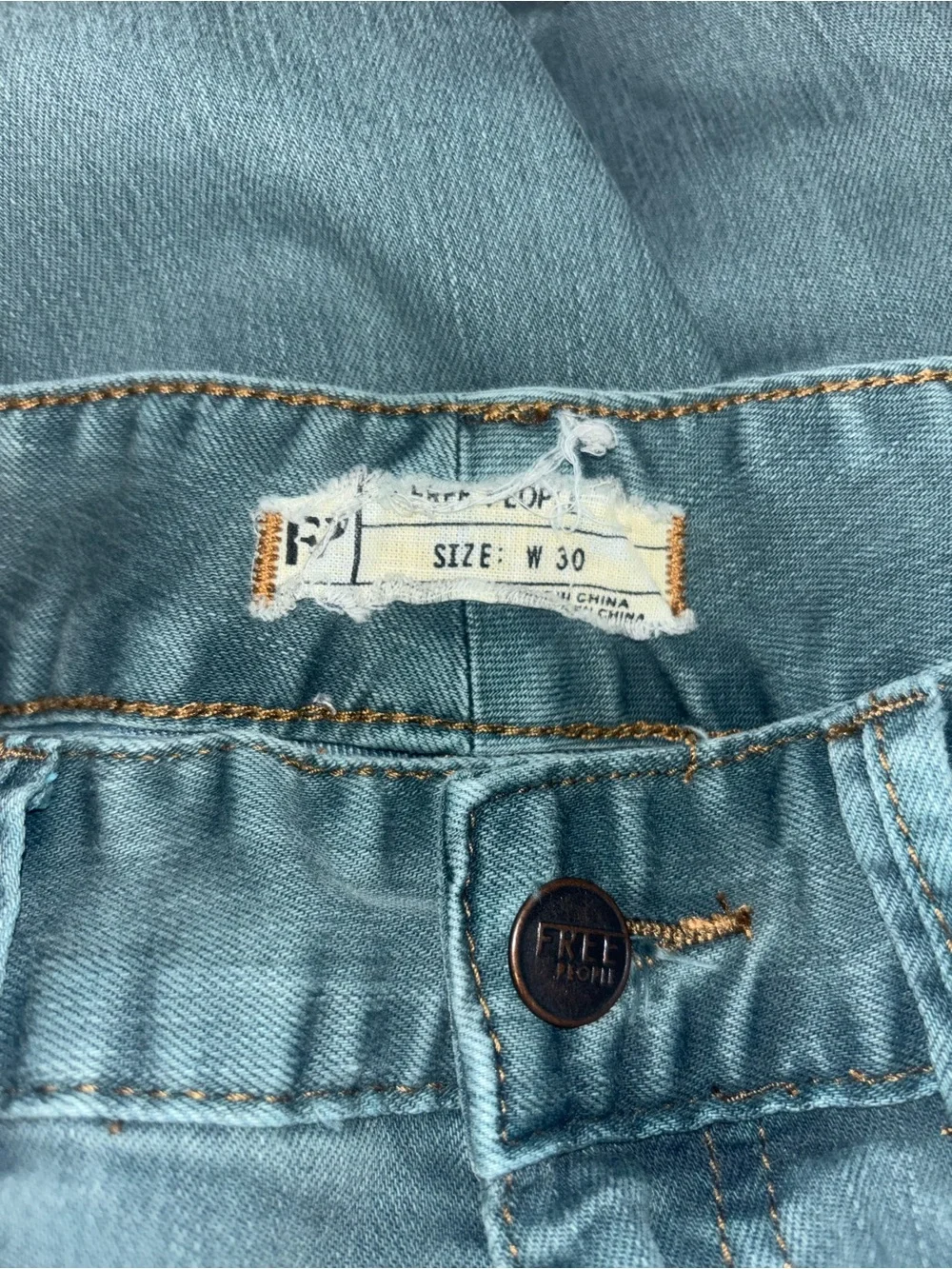 Free People teal skinny jeans size 30